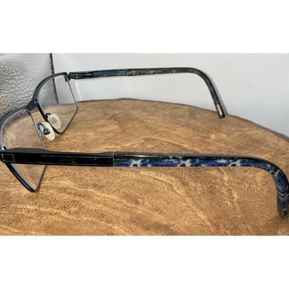 Jhane Barnes‎ Nano Eyeglass Frames 55-16-140 Gunmetal Blue Accent Designer